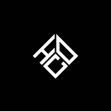 Siyah arka planda HCO harf logosu tasarımı. HCO yaratıcı harflerin baş harfleri logo kavramı. HCO harf tasarımı.