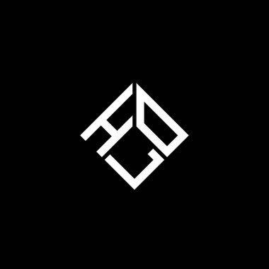 Siyah arka planda HLO harf logosu tasarımı. HLO yaratıcı harflerin baş harfleri logo kavramı. HLO harf tasarımı.