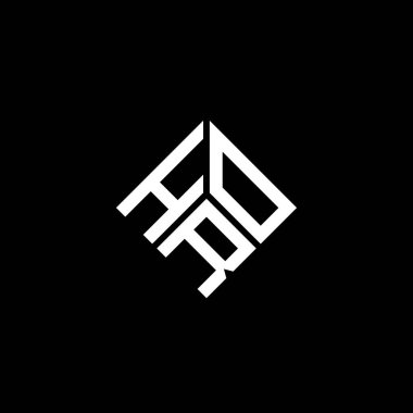 Siyah arka planda HRO harf logosu tasarımı. HRO yaratıcı harflerin baş harfleri logo kavramı. HRO harf tasarımı.