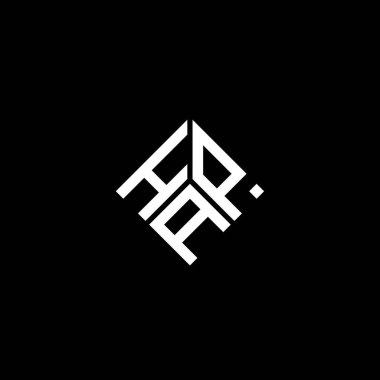 Siyah arka planda HAP harfi logo tasarımı. HAP yaratıcı harf logosu konsepti. HAP harf tasarımı.