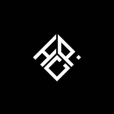 Siyah arkaplanda HCP harf logosu tasarımı. HCP yaratıcı harflerin baş harfleri logo kavramı. HCP harf tasarımı.