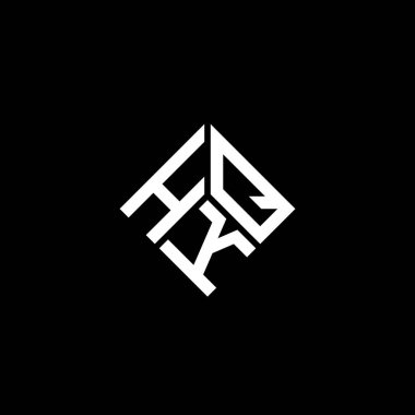 Siyah arka planda HKQ harf logosu tasarımı. Karargah yaratıcı harflerin baş harfleri logo konsepti. Karargah harf tasarımı.