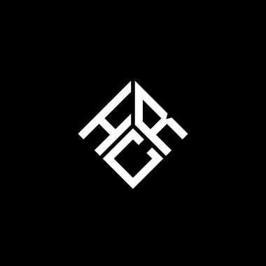 Siyah arka planda HCR harf logosu tasarımı. HCR yaratıcı harflerin baş harfleri logo kavramı. HCR harf tasarımı.