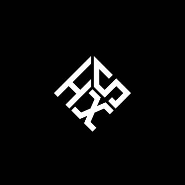 Siyah arkaplanda HXS harf logosu tasarımı. HXS yaratıcı harflerin baş harfleri logo kavramı. HXS harf tasarımı.