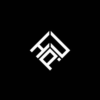 Siyah arka planda HPU harf logosu tasarımı. HPU yaratıcı harflerin baş harfleri logo kavramı. HPU harf tasarımı.