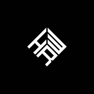 Siyah arka planda HRW harf logosu tasarımı. HRW yaratıcı harflerin baş harfleri logo kavramı. HRW harf tasarımı.