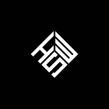 Siyah arka planda HSW harf logosu tasarımı. HSW yaratıcı harflerin baş harfleri logo kavramı. HSW harf tasarımı.