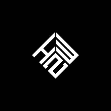 Siyah arka planda HZW harf logosu tasarımı. HZW yaratıcı harflerin baş harfleri logo kavramı. HZW harf tasarımı.