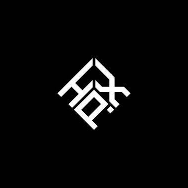 Siyah arkaplanda HPX harf logosu tasarımı. HPX yaratıcı harflerin baş harfleri logo kavramı. HPX harf tasarımı.