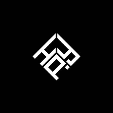Siyah arka planda HPY harf logosu tasarımı. HPY yaratıcı harflerin baş harfleri logo kavramı. HPY harf tasarımı.