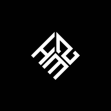 Siyah arkaplanda HMZ harf logosu tasarımı. HMZ yaratıcı harflerin baş harfleri logo kavramı. HMZ harf tasarımı.