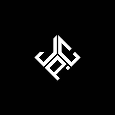 Siyah arka planda JPC harf logosu tasarımı. JPC yaratıcı harflerin baş harfleri logo kavramı. JPC harf tasarımı.