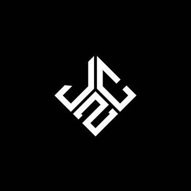 Siyah arka planda JZC harf logosu tasarımı. JZC yaratıcı harflerin baş harfleri logo kavramı. JZC harf tasarımı.