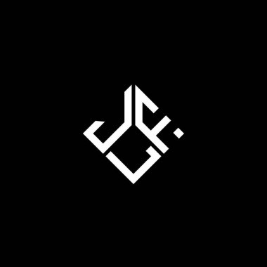 Siyah arka planda JLF harf logosu tasarımı. JLF yaratıcı harf logosu konsepti. JLF harf tasarımı.