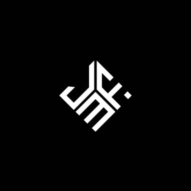 Siyah arka planda JMF harf logosu tasarımı. JMF yaratıcı harflerin baş harfleri logo kavramı. JMF harf tasarımı.