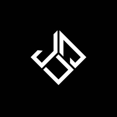 JUJ harf logosu tasarımı siyah arka planda. JUJ yaratıcı harflerin baş harfleri logo kavramı. JUJ harf tasarımı.