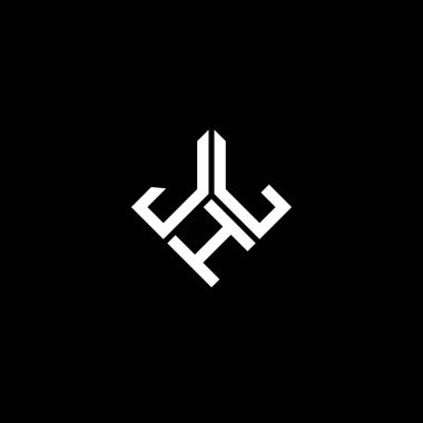 Siyah arkaplanda JHL harf logosu tasarımı. JHL yaratıcı harflerin baş harfleri logo kavramı. JHL harf tasarımı.