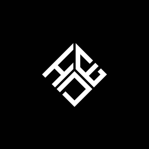 Hde Letter Logo Design Black Background Hde Creative Initials Letter — Stock Vector