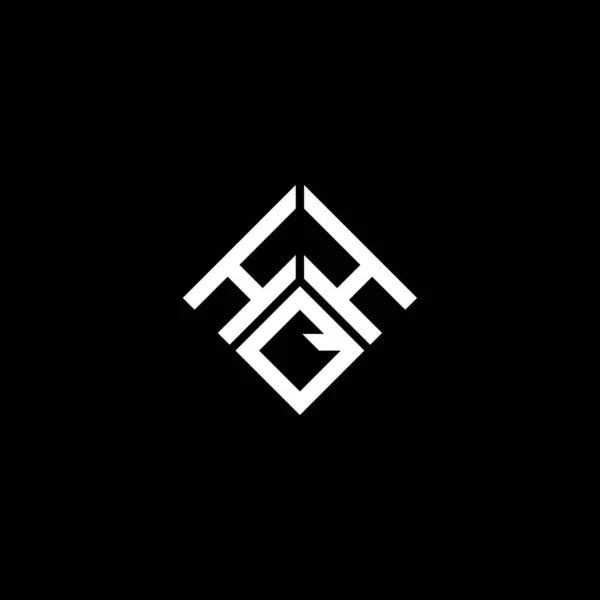 Σχεδιασμός Λογότυπου Γραμμάτων Hqh Μαύρο Φόντο Δημιουργικά Αρχικά Hqh Έννοια — Διανυσματικό Αρχείο
