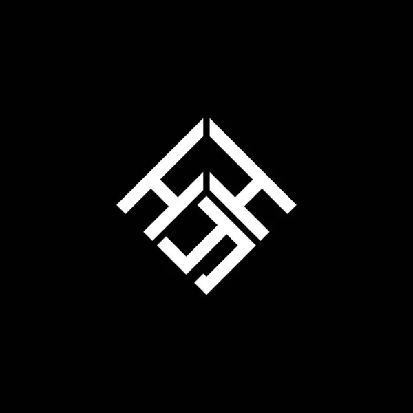 Logo Lettera Hyh Disegno Sfondo Nero Hyh Creativo Iniziali Lettera — Vettoriale Stock
