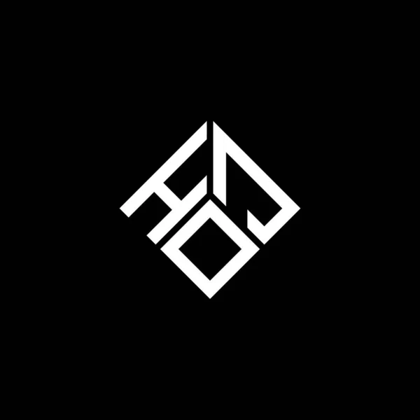 Diseño Del Logotipo Letra Hoj Sobre Fondo Negro Hoj Iniciales — Archivo Imágenes Vectoriales