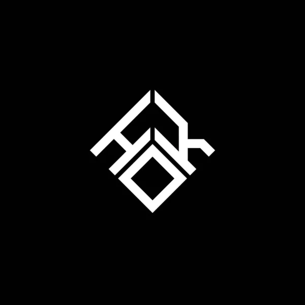 Logo Della Lettera Hok Sfondo Nero Concetto Logo Lettera Iniziali — Vettoriale Stock