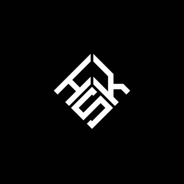Diseño Del Logotipo Letra Hsk Sobre Fondo Negro Hsk Iniciales — Archivo Imágenes Vectoriales