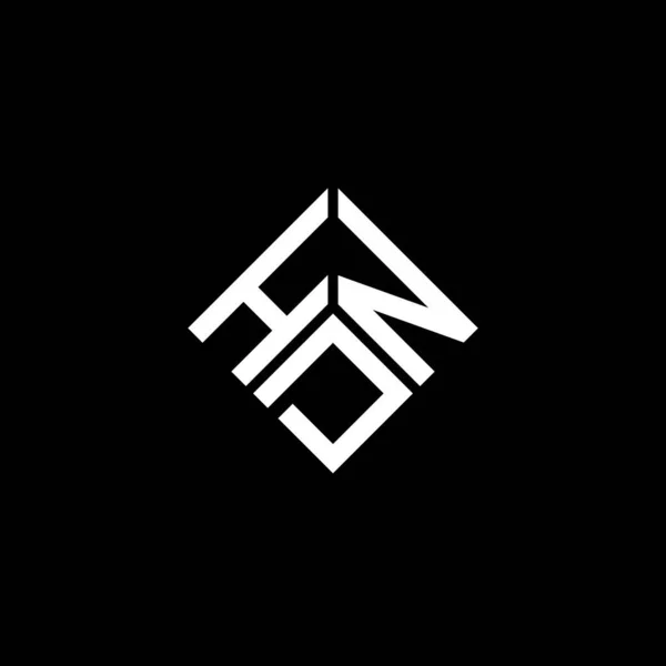 Hdn Letter Logo Design Black Background Hdn Creative Initials Letter — Stockvektor