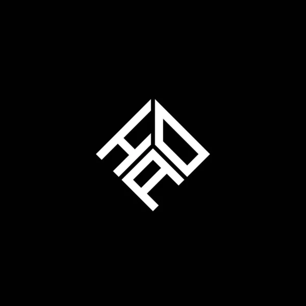 Hao Letter Logo Design Black Background Hao Creative Initials Letter — Vector de stock