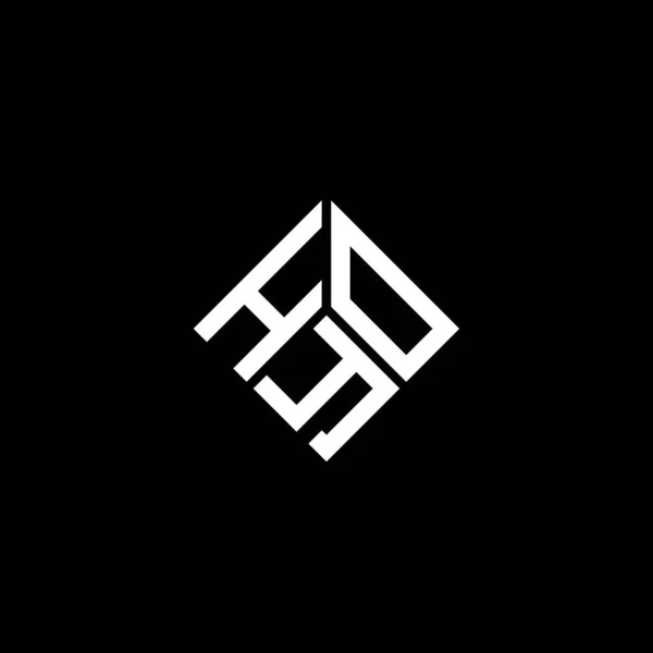 Diseño Del Logotipo Letra Hyo Sobre Fondo Negro Hyo Iniciales — Vector de stock