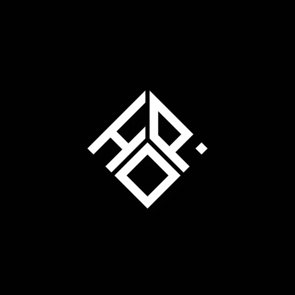 Hop Letter Logo Design Black Background Hop Creative Initials Letter — Stock vektor