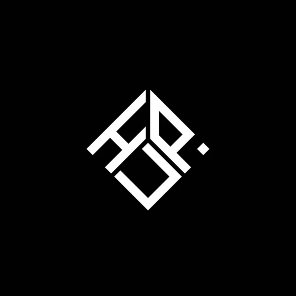 Hup Letter Logo Design Black Background Hup Creative Initials Letter — 图库矢量图片
