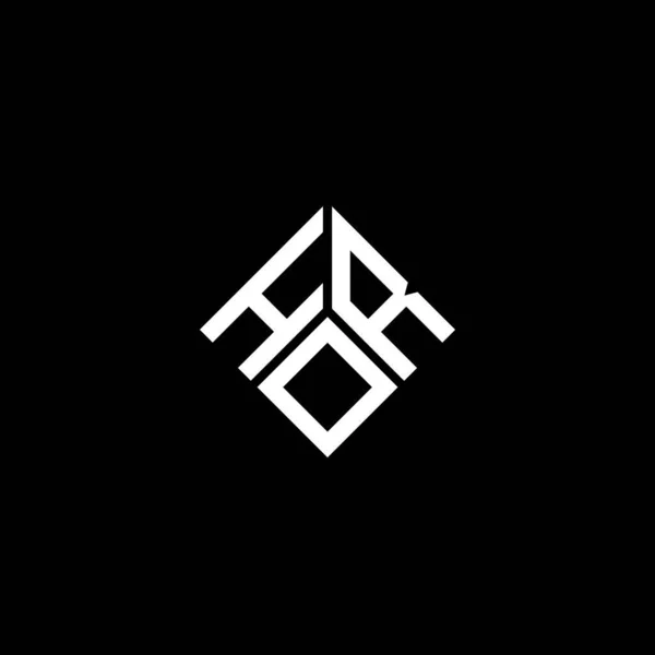 Logo Desain Huruf Hor Pada Latar Belakang Hitam Hor Kreatif - Stok Vektor
