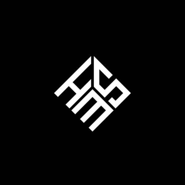 Diseño Del Logotipo Letra Hms Sobre Fondo Negro Hms Iniciales — Archivo Imágenes Vectoriales