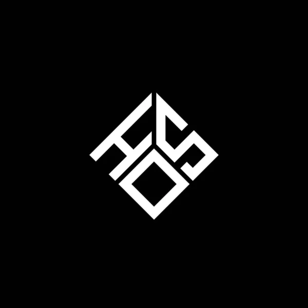 Hos Letter Logo Design Black Background Hos Creative Initials Letter — Archivo Imágenes Vectoriales