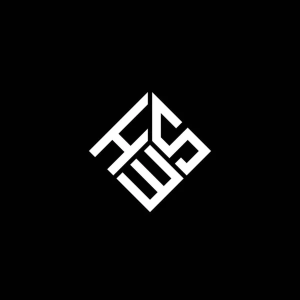 Hws Letter Logo Design Black Background Hws Creative Initials Letter — Vector de stock