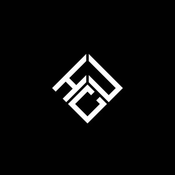 Hcu Letter Logo Design Black Background Hcu Creative Initials Letter — Stock vektor