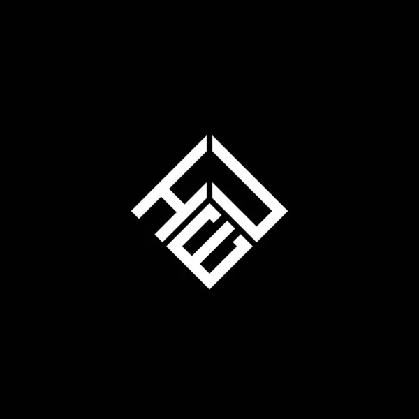 Σχεδιασμός Λογότυπου Επιστολής Heu Μαύρο Φόντο Έννοια Λογοτύπου Δημιουργικά Αρχικά — Διανυσματικό Αρχείο