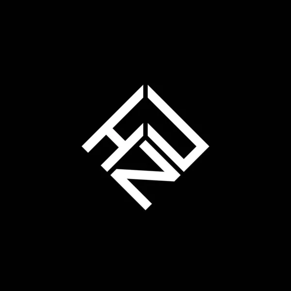 Hnu Дизайн Логотипу Чорному Тлі Творчі Ініціали Хну Мають Поняття — стоковий вектор
