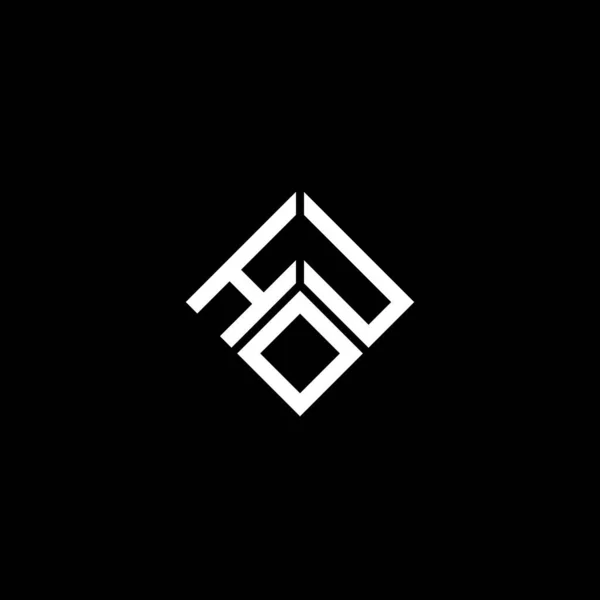 Diseño Del Logotipo Letra Hou Sobre Fondo Negro Hou Iniciales — Archivo Imágenes Vectoriales