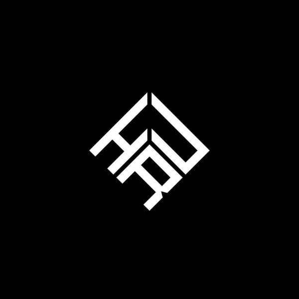 Hru Brev Logotyp Design Svart Bakgrund Hru Kreativa Initialer Brev — Stock vektor