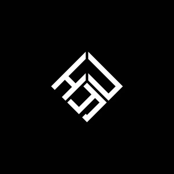 Hyu Letter Logo Design Black Background Hyu Creative Initials Letter — 스톡 벡터