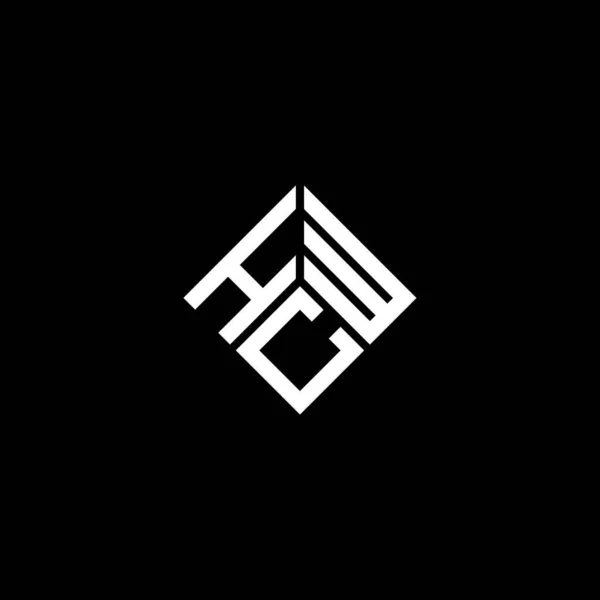 黒の背景にHcw文字のロゴデザイン Hcwクリエイティブイニシャルレターロゴコンセプト Hcwレターデザイン — ストックベクタ