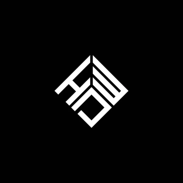 Hdw Letter Logo Design Black Background Hdw Creative Initials Letter — Stok Vektör