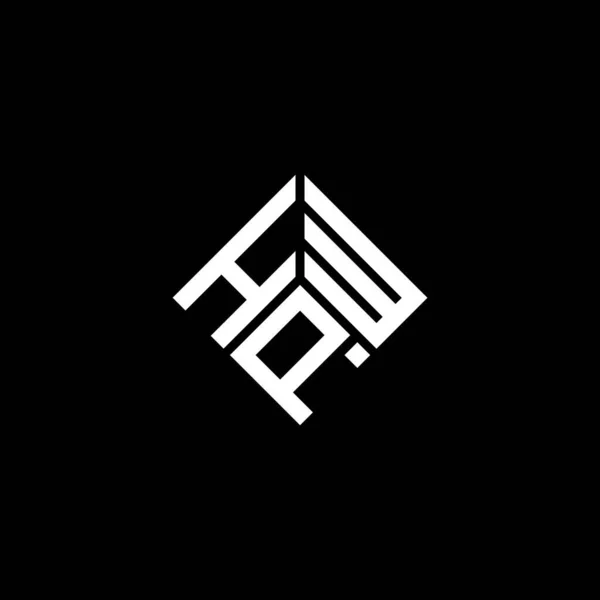 Diseño Del Logotipo Letra Hpw Sobre Fondo Negro Hpw Iniciales — Vector de stock