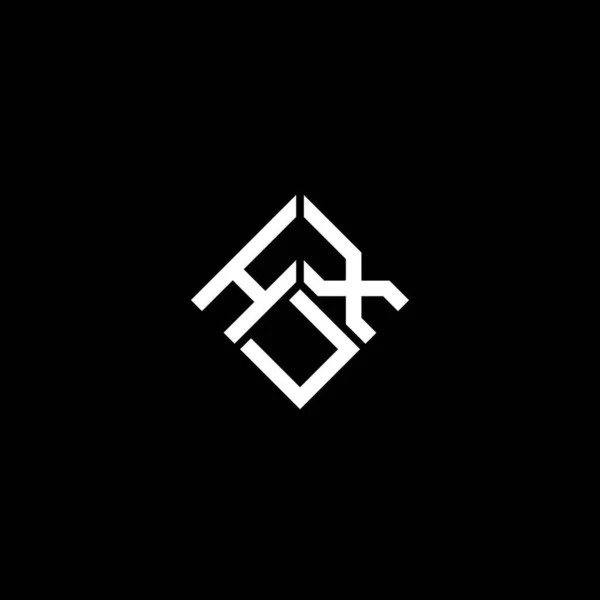 Hux Lettre Logo Design Sur Fond Noir Hux Initiales Créatives — Image vectorielle