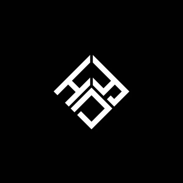 Hdy Letter Logo Ontwerp Zwarte Achtergrond Hdy Creatieve Initialen Letter — Stockvector