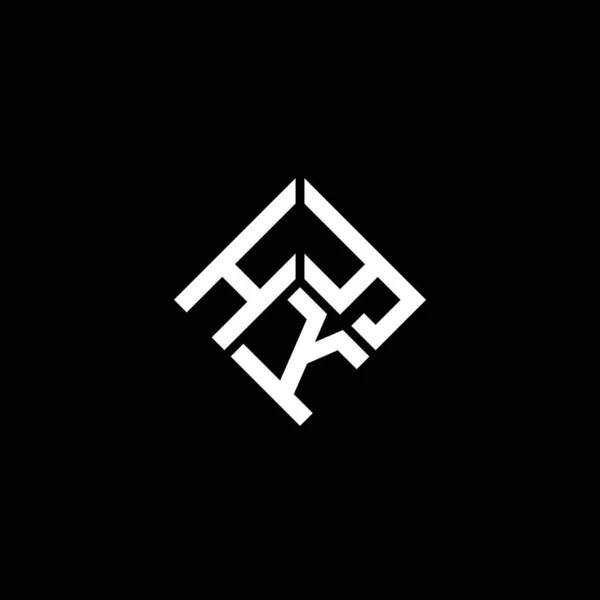 Design Logo Literei Hky Fundal Negru Hky Creativ Iniţiale Litera — Vector de stoc