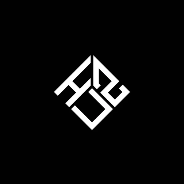 Huz Letter Logo Design Black Background Huz Creative Initials Letter — Stock vektor