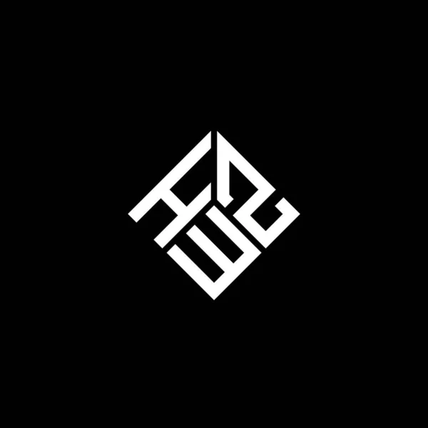 Diseño Del Logotipo Letra Hwz Sobre Fondo Negro Hwz Iniciales — Vector de stock
